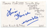 Lisa Kisch Signed 3x5 Index Card Autographed Actress Mamma Mia