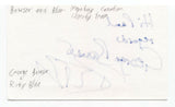 George Bowser and Rick Blue Signed 3x5 Index Card Autographed Comedians