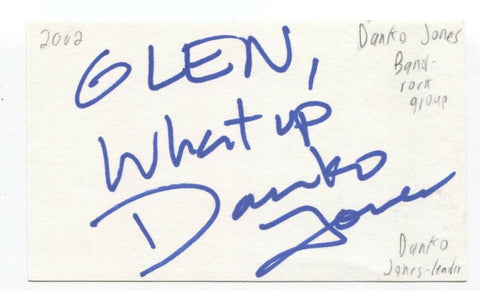 Danko Jones Signed 3x5 Index Card Autographed Signature Band 