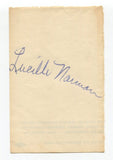 Lucille Norman Signed Page Cut Autographed In 1952 Actress Singer