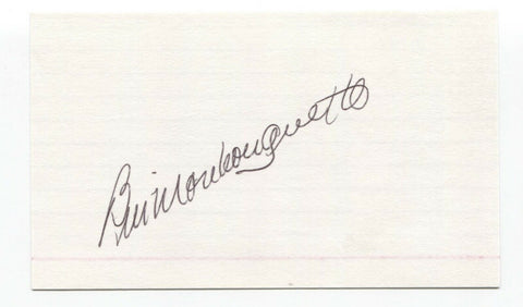 Bill Monbouquette Signed 3x5 Index Card Baseball Autographed Signature