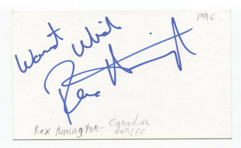 Rex Harrington Signed 3x5 Index Card Autographed Signature Dancer