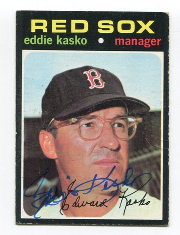 1971 Topps Eddie Kasko Signed Baseball Card Autographed AUTO #31