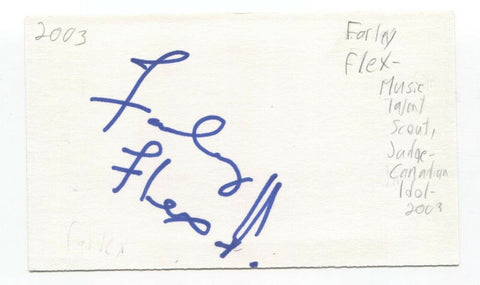 Farley Flex Signed 3x5 Index Card Autographed Signature Music