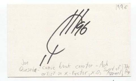 Joe Quesada Signed 3x5 Index Card Autographed Comic Book Artist Marvel 