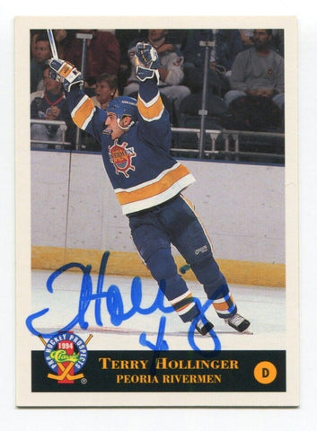 1994 Classic Pro Prospects Terry Hollinger Signed Card Hockey Autograph AUTO 171