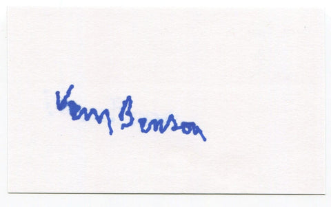 Vern Benson Signed 3x5 Index Card Autographed Philadelphia Athletics