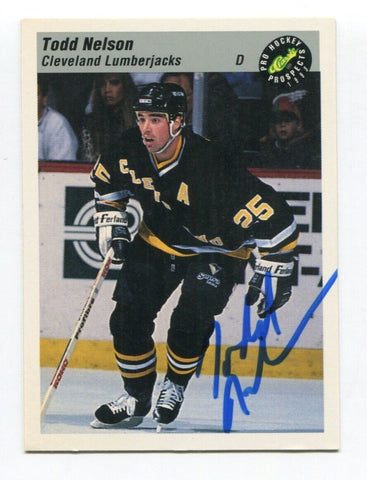 1993 Classic Pro Prospects Todd Nelson Signed Card Hockey Autograph AUTO #42