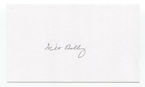 Milt Bolling Signed 3x5 Index Card Baseball Autographed Signature