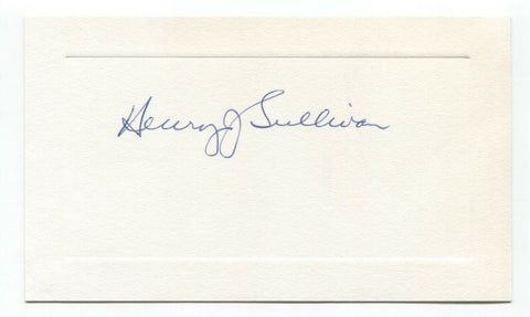 Henry J. Sullivan Signed Card Autographed Signature Businessman