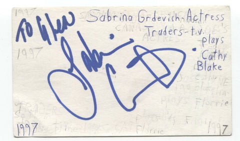 Sabrina Grdevich Signed 3x5 Index Card Autograph Signature Actress Sailor Moon