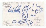 Sean Cullen Signed 3x5 Index Card Autographed Voice Actor Comedian