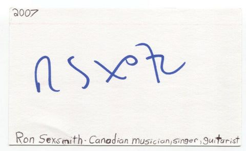 Ron Sexsmith Signed 3x5 Index Card Autographed Signature Singer Songwriter