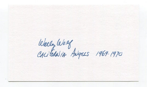 Wally Wolf Signed 3x5 Index Card Autographed Baseball MLB California Angels