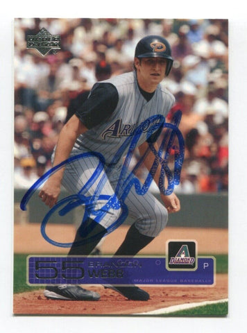 2003 Upper Deck Brandon Webb Signed Card Baseball MLB Autograph AUTO #592