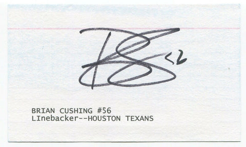 Brian Cushing Signed 3x5 Index Card Autographed Signature Football Texans