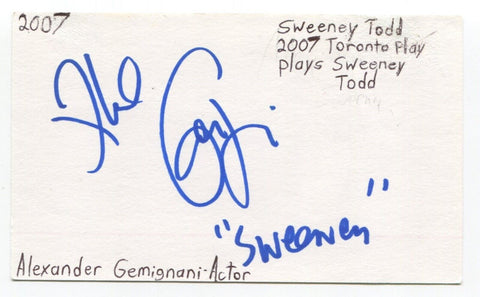 Alexander Gemignani Signed 3x5 Index Card Autograph Actor The Producers Empire