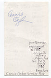 Connie Ogden Signed 3x5 Index Card Autographed Actress Broadway Grease Play
