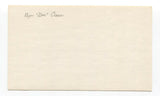 Roger "Doc" Cramer Signed 3x5 Index Card Baseball Autographed Signature Yankees