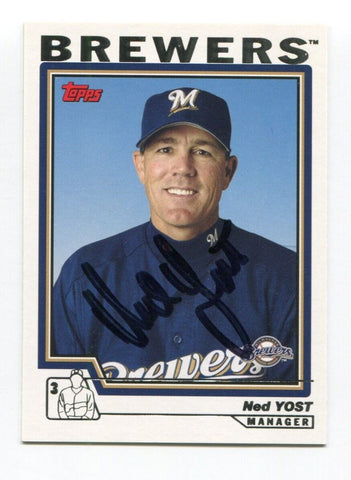 2003 Topps Ned Yost Signed Card Baseball MLB Autograph AUTO #282 Manager