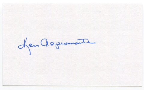 Ken Aspromonte Signed 3x5 Index Card Autographed Boston Red Sox Debut 1957