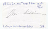 Kathryn Kuitenbrouwer Signed 3x5 Index Card Autographed Signature Author Writer