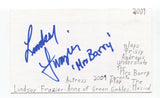 Lindsey Frazier Signed 3x5 Index Card Autograph Actress Air Crash Investigation