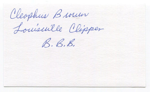 Cleophus Brown Signed 3x5 Index Card Autographed MLB Baseball Negro League