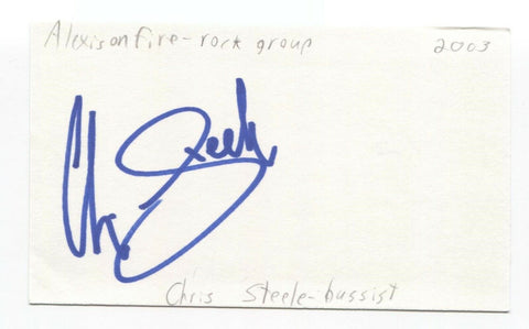 Alexisonfire - Chris Steele Signed 3x5 Index Card Autographed Signature