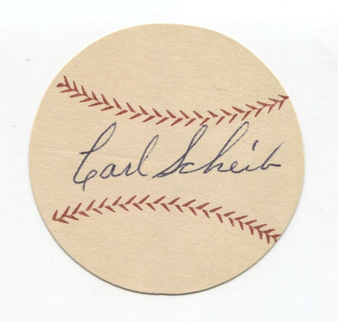 Carl Scheib Signed Paper Baseball Autograph Signature St Louis Cardinals