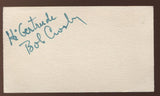 Bob Crosby  Signed Card  Autographed  Orchestra and Singer AUTO Signature