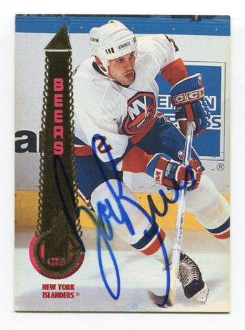 1995 Pinnacle Bob Beers Signed Card Hockey NHL Autograph AUTO #419