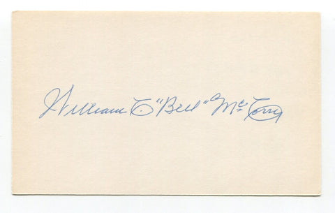 William "Bill" McCorry Signed Index Card Autographed Baseball  World Series