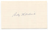 Billy Hitchcock Signed 3x5 Index Card Baseball Autographed Detroit Tigers