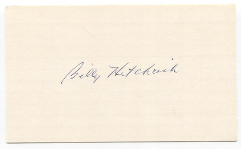 Billy Hitchcock Signed 3x5 Index Card Baseball Autographed Detroit Tigers