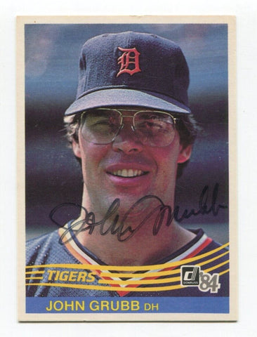 1984 Donruss John Grubb Signed Baseball Card Autographed AUTO #90
