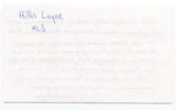 Hillis Layne Signed 3x5 Index Card Autographed Senator MLB Baseball Senators