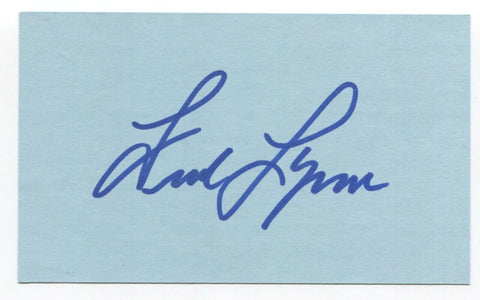 Fred Lynn Signed 3x5 Index Card Autographed MLB Baseball Boston Red Sox