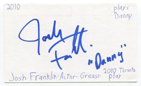 Josh Franklin Signed 3x5 Index Card Autographed Actor Grease Play
