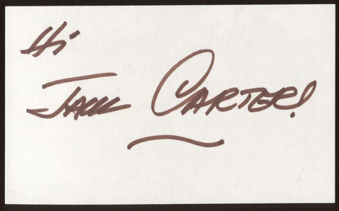 Jack Carter Signed Index Card Signature Vintage Autographed AUTO 