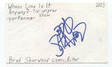 Brad Sherwood Signed 3x5 Index Card Autographed Signature Actor Comedian