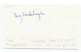 Guy Vanderhaeghe Signed 3x5 Index Card Autographed Signature Author