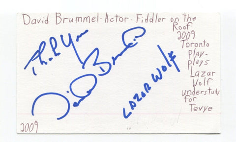 David Brummel Signed 3x5 Index Card Autographed Actor Law And Order Third Watch