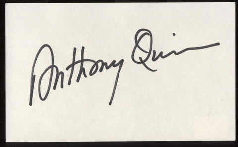 Anthony Quinn Signed Index Card Signature Autographed AUTO 