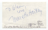 Mariette Hartley Signed 3x5 Index Card Autographed Signature Actress