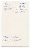 Gigolo Aunts Steve Hurley Signed 3x5 Index Card Autographed Signature Bass Band