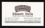 Emmett Davis Signed Business Card College NCAA Basketball Coach Autographed