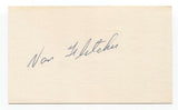 Van Fletcher Signed 3x5 Index Card Baseball Autographed Vintage Signature