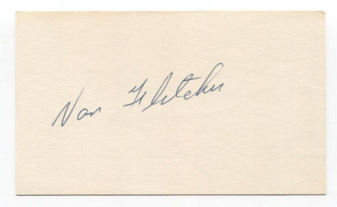 Van Fletcher Signed 3x5 Index Card Baseball Autographed Vintage Signature