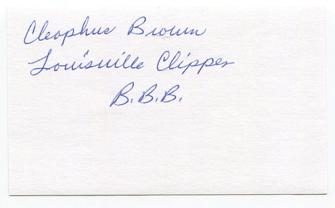 Cleophus Brown Signed 3x5 Index Card Autographed MLB Baseball Negro League